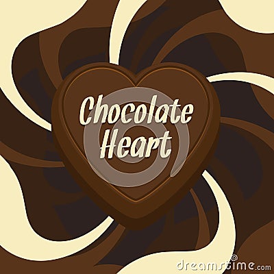 Chocolate heart Vector Illustration