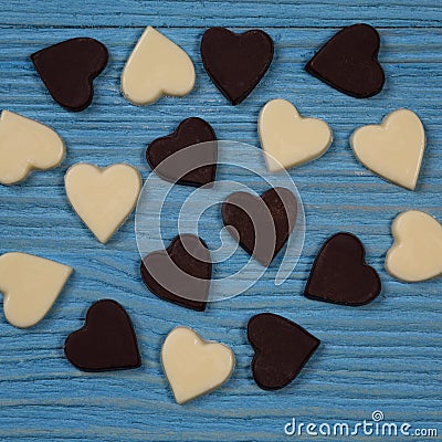 Chocolate hearts Stock Photo