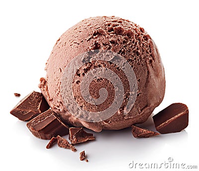 Chocolate ice cream ball Stock Photo