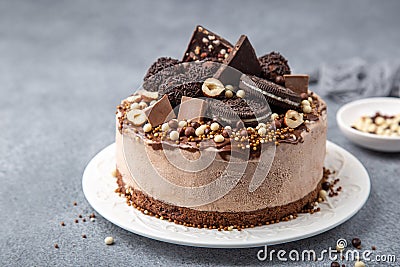 Chocolate ice cream cake Stock Photo