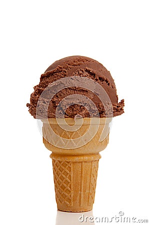 Chocolate Ice Cream Cone Stock Photo