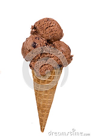 Chocolate Ice Cream Cone Stock Photo