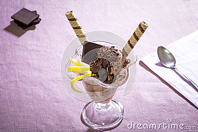 Chocolate ice cream Stock Photo