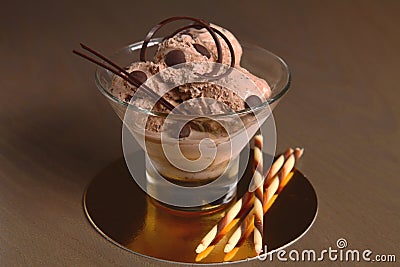 Chocolate ice cream Stock Photo