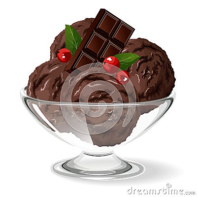 Chocolate ice cream Vector Illustration