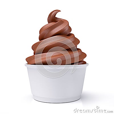 Chocolate ice cream in paper cup Stock Photo