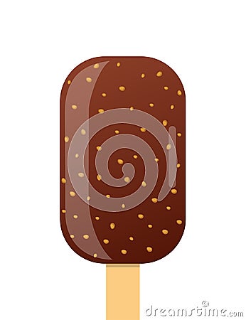 Chocolate ice cream stick poster Vector Illustration