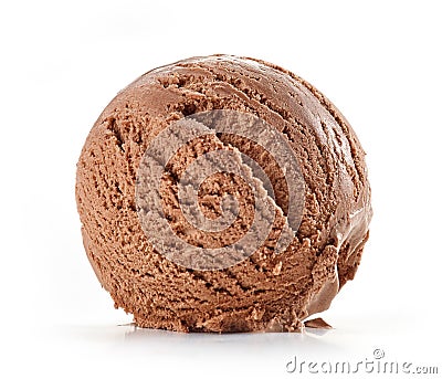 Chocolate ice cream on white background Stock Photo