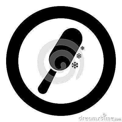 Chocolate ice on stick Eskimo confection icon in circle round black color vector illustration image solid outline style Vector Illustration