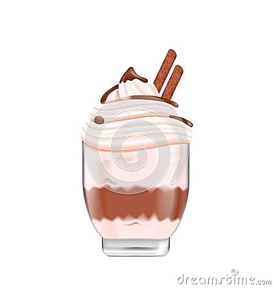 Chocolate Icecream with Sticks Isolated Vector Illustration