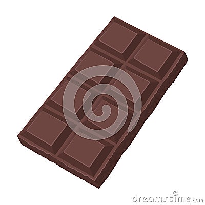 Chocolate icon in cartoon style isolated on white background. Chocolate desserts symbol Vector Illustration