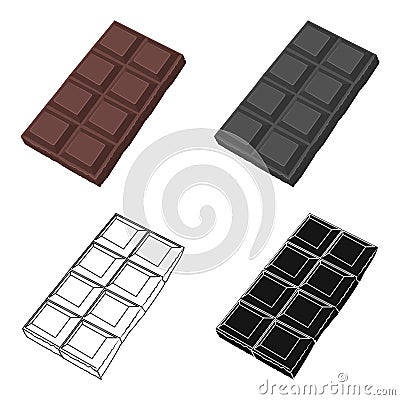 Chocolate icon in cartoon style isolated on white background. Chocolate desserts symbol stock vector illustration. Vector Illustration