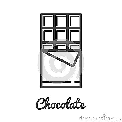 Chocolate icon in line style design. Vector illustration Vector Illustration