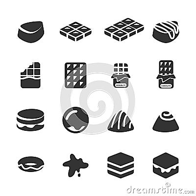 Chocolate icon set, vector eps10 Vector Illustration