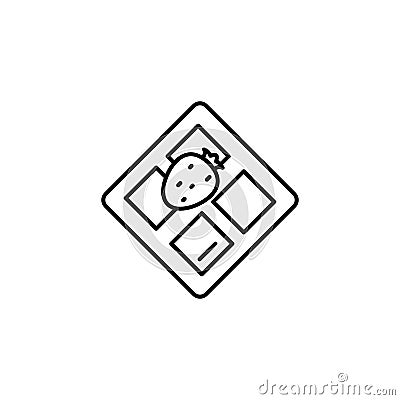 Chocolate line icon, opened chocolate - vector illustration eps10 Vector Illustration