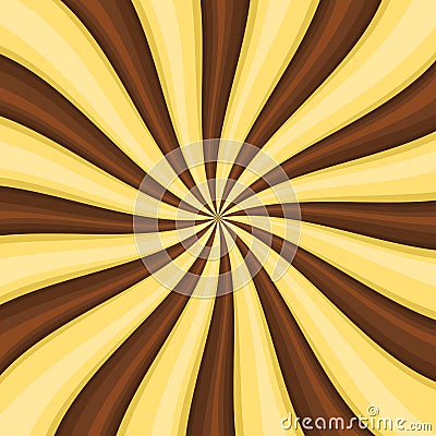 Chocolate Lollypop Candy Background with Swirling, Rotating, Twirling Stripes. Vector Vector Illustration