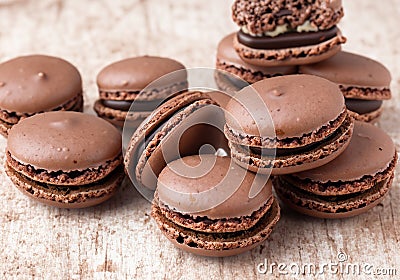 homemade chocolate macaroon Stock Photo