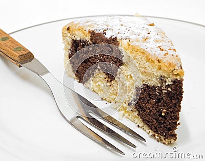 Chocolate Marble Cake. Stock Photo
