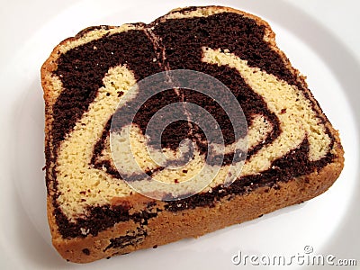 Chocolate Marble Loaf Cake Stock Photo