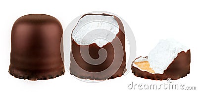 Chocolate marshmallows Stock Photo