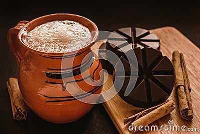 Chocolate mexicano, cup of mexican chocolate traditional from oaxaca mexico Stock Photo