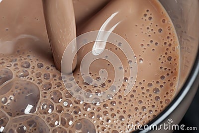 Chocolate milk close-up Stock Photo