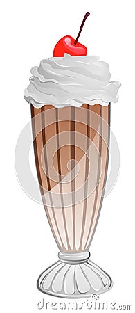 Chocolate milkshake Vector Illustration