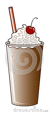 Chocolate Milkshake with Straw Stock Photo