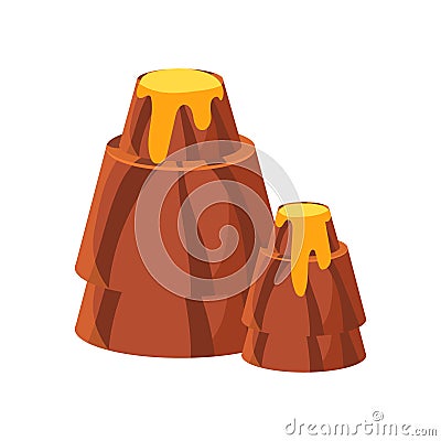 Chocolate mountains. Colorful cartoon vector Illustration Vector Illustration