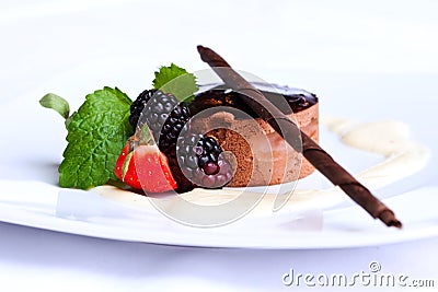 Chocolate mousse cake Stock Photo