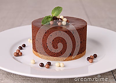 Chocolate mousse cake Stock Photo