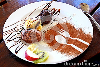 Chocolate mousse dessert Stock Photo