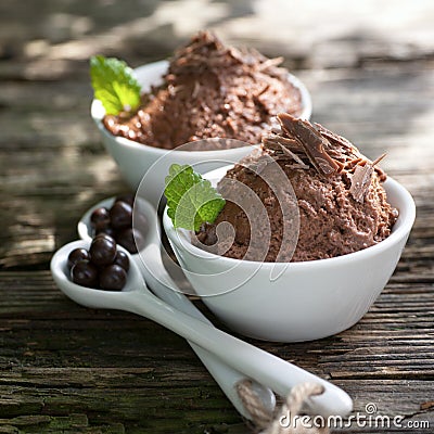 Chocolate mousse Stock Photo