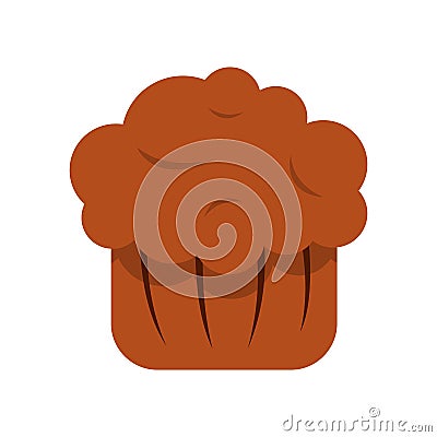 Chocolate muffin icon, flat style Vector Illustration