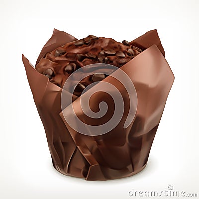 Chocolate muffin icon Vector Illustration