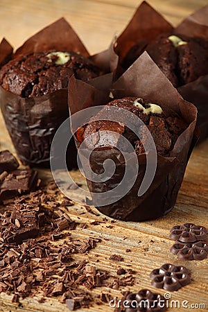 Chocolate muffins Stock Photo