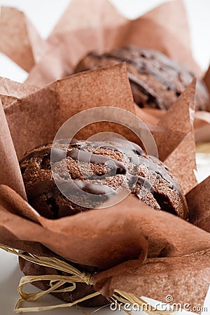 Chocolate muffins Stock Photo