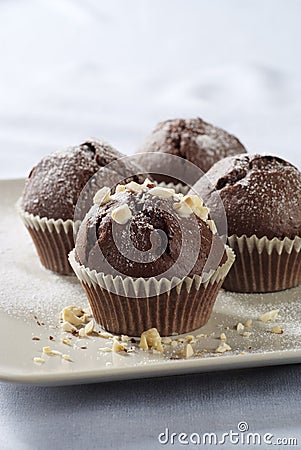 Chocolate muffins Stock Photo