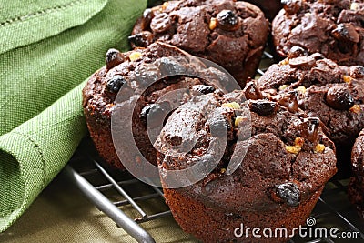 Chocolate Muffins Stock Photo