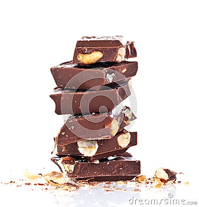 Chocolate with nuts Stock Photo