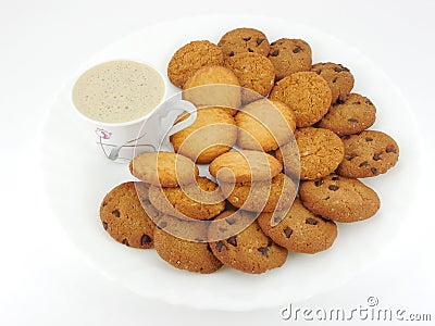 Chocolate and Oats Cookies Stock Photo