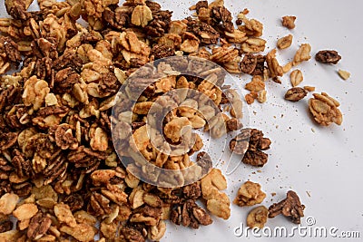 Chocolate oats on white background Stock Photo