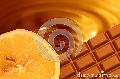 Chocolate orange background Stock Photo