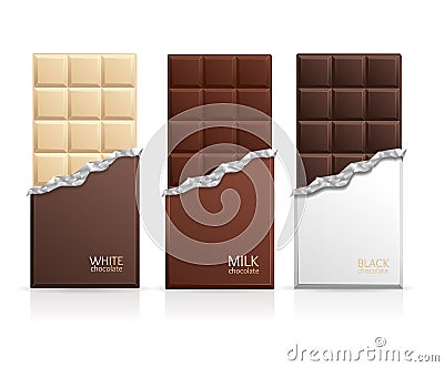 Chocolate Package Bar Blank. Vector Vector Illustration