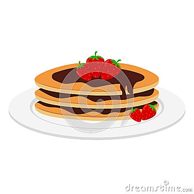 Chocolate pancake clipart vector design in cute animated cartoon Vector Illustration