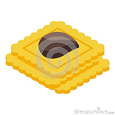 Chocolate paste biscuits icon, isometric style Vector Illustration