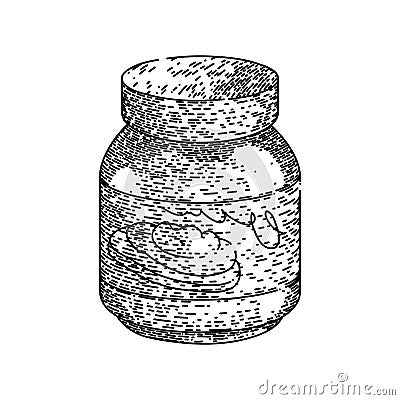 chocolate paste jar sketch hand drawn vector Vector Illustration