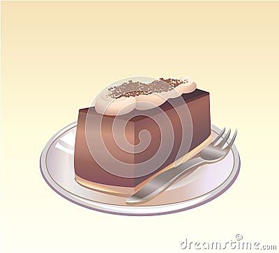 Chocolate pie Vector Illustration