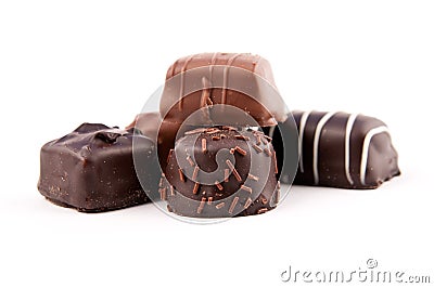 Chocolate pieces Stock Photo