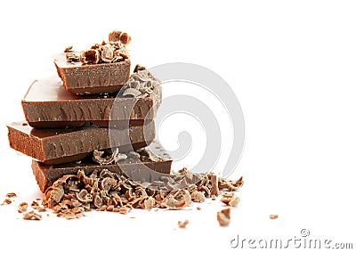 Chocolate pieces Stock Photo